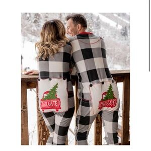 Lazy One Black and White Plaid Pajamas set of 2